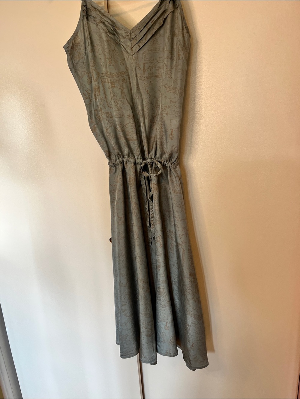 Diesel Grey Slip Midi Dress with Crisscross Straps - Picture 5 of 9